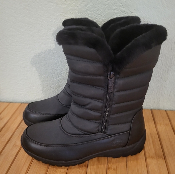 TOTES WOMEN'S SIZE 8 Wide SNOW BOOTS BLACK ZIP UP BOOTS WATERPROOF NWOT - Picture 3 of 8